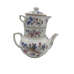 Vintage Hammersley & Co Bird of Paradise Bone China Stacking Tea Set England